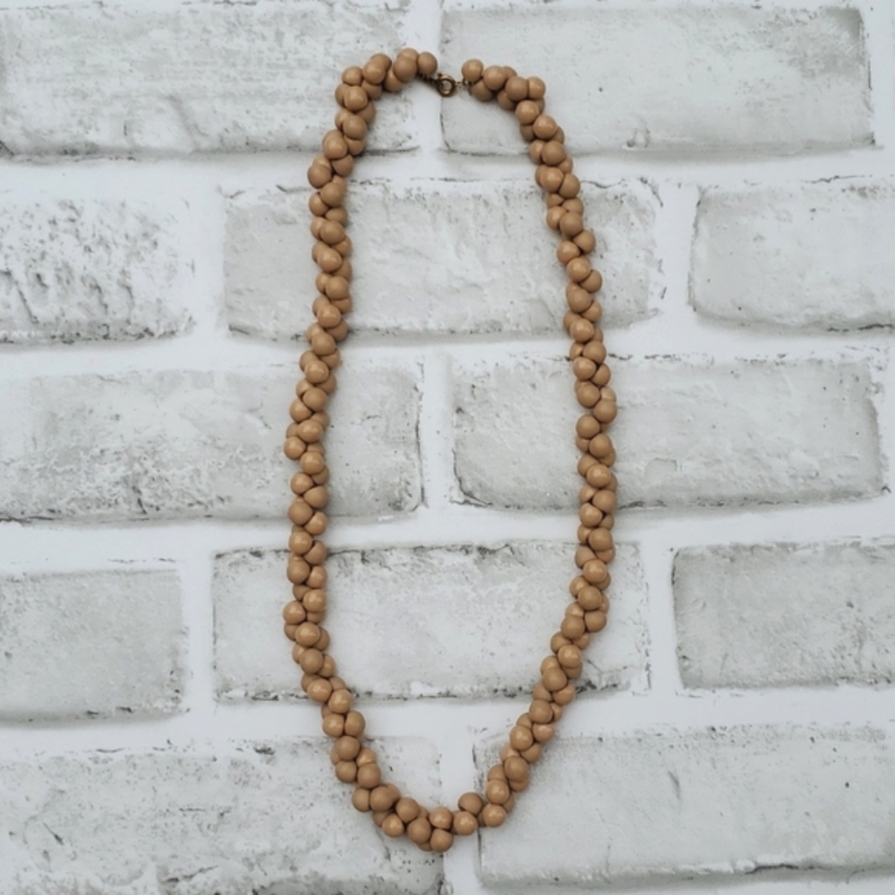 Tan Twisted Beads Necklace